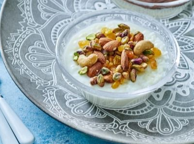 Rice with milk + nuts